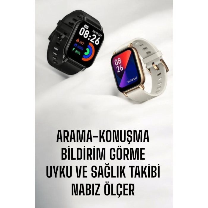 Suya Dayanıklı Bluetooth Akıllı Saat GPS, Adımsayar, Nabız & Sağlık Takibi