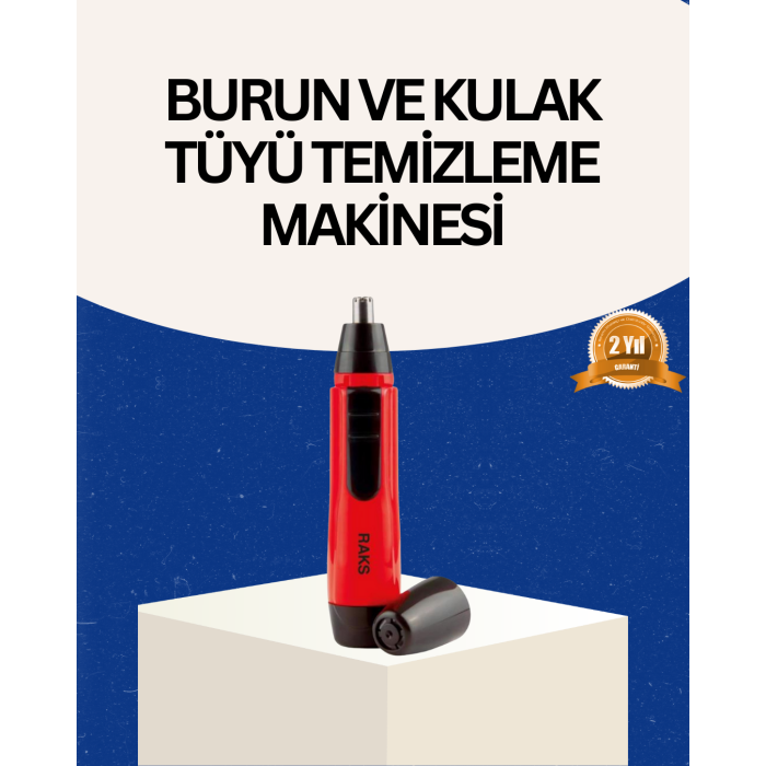 Raks Kırmızı Tüy Temizleme Cihazı Kulak Burun Pilli Ergonomik