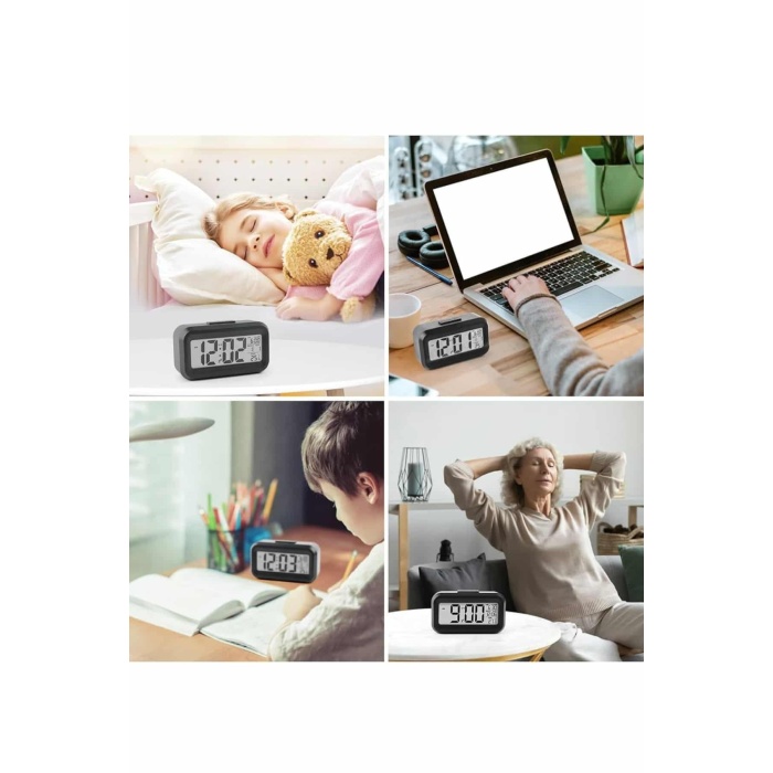 Dijital Işıklı Alarmlı Çalışma Masası Ekran Pilli Çalar Saat