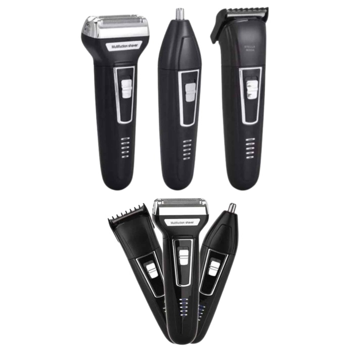3lü Set Saç Sakal Kesme Traş Makinesi Burun Kılı Alma Tıraş Makinesi