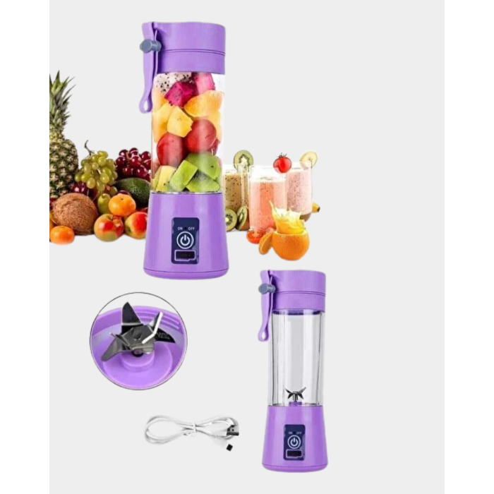 Taşınabilir USB Şarjlı Mini Smoothie Blender 380ml Çelik Bıçaklı Portatif