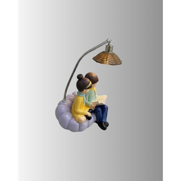 Romantik Çift Temalı Dekoratif Masa Lambası Yumuşak LED Işık