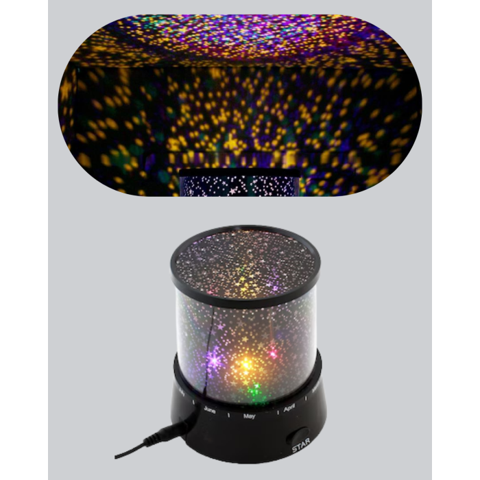 Galaxy Efektli LED Projektör Taşınabilir Yıldız Gece Lambası