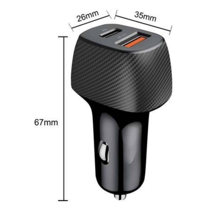 Araç İçi Hızlı Şarj Soketi 38W Oto Çakmaklık Type-C Araba Çakmaklık