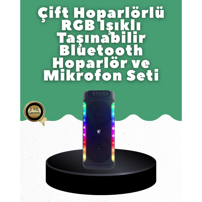 Yüksek Ses Güçlü Kablosuz Hoparlör  Karaoke Mikrofonlu