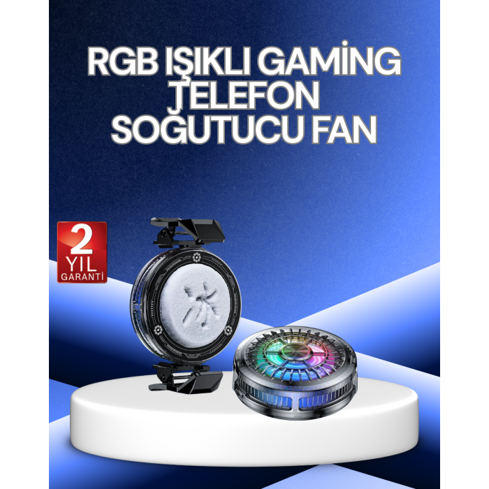 RGB Işıklı Telefon Soğutucu Fan Gaming Cooler Süper Hızlı Soğutma