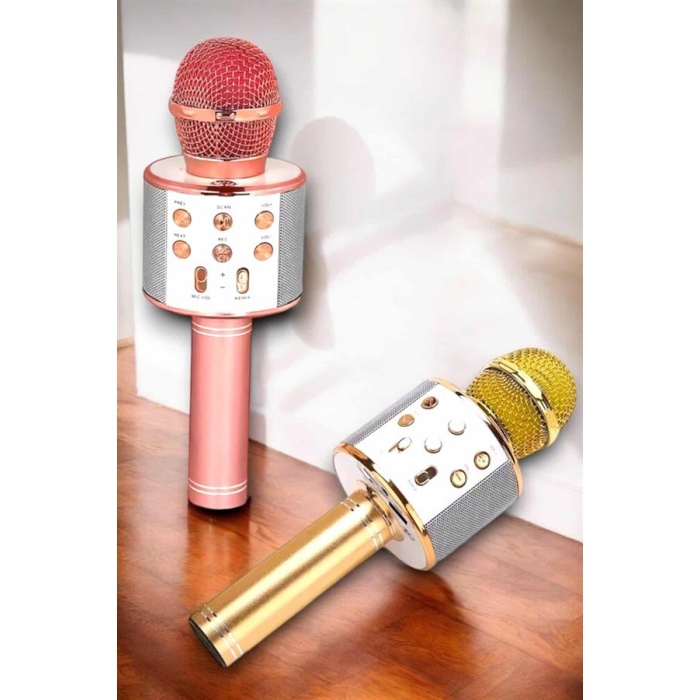 Kablosuz Bluetooth Karaoke Mikrofon USB ve AUX Girişli, Yüksek Ses Kalitesi