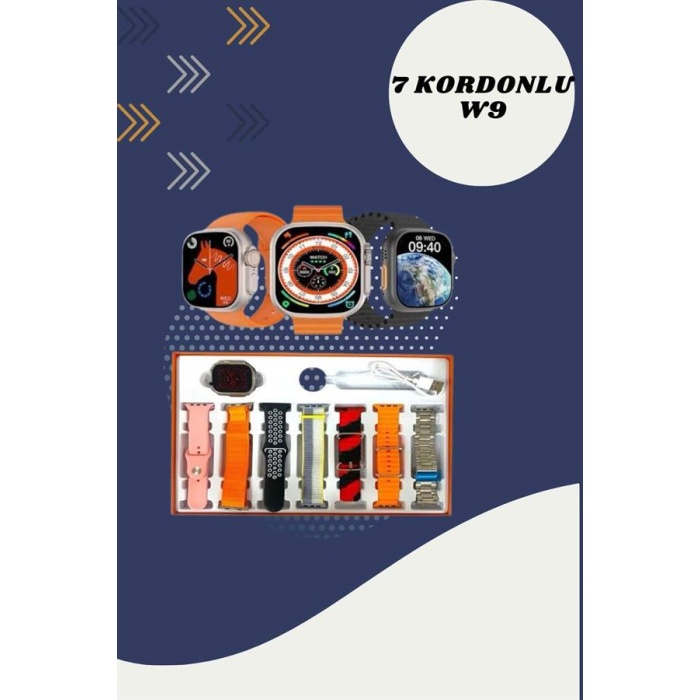 Yeni Nesil Akıllı Saat ve Bluetooth Kulaklık Kampanyası Dokunmatik Kare 7 Kordonlu