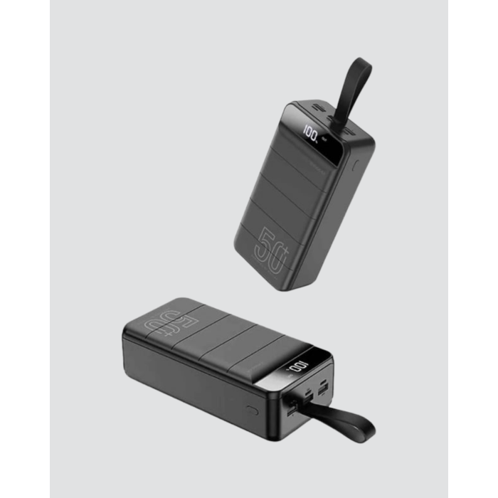 Yüksek Kapasiteli 50.000 mAh Powerbank – Type-C, Lightning ve Micro USB Uyumlu, Çoklu Cihaz Şarj Özellikli