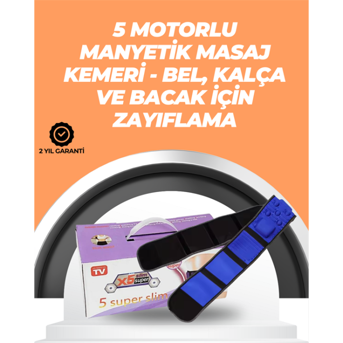 Zayıflama ve Masaj Kemeri 20 Mıknatıslı 5 Motorlu Fişli