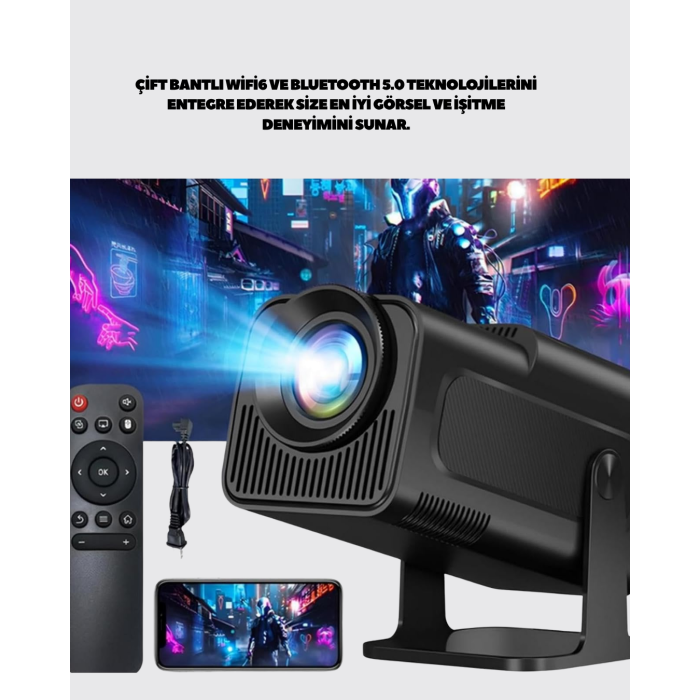 1080P Full HD Çözünürlük ve 4K Destekli Projektör