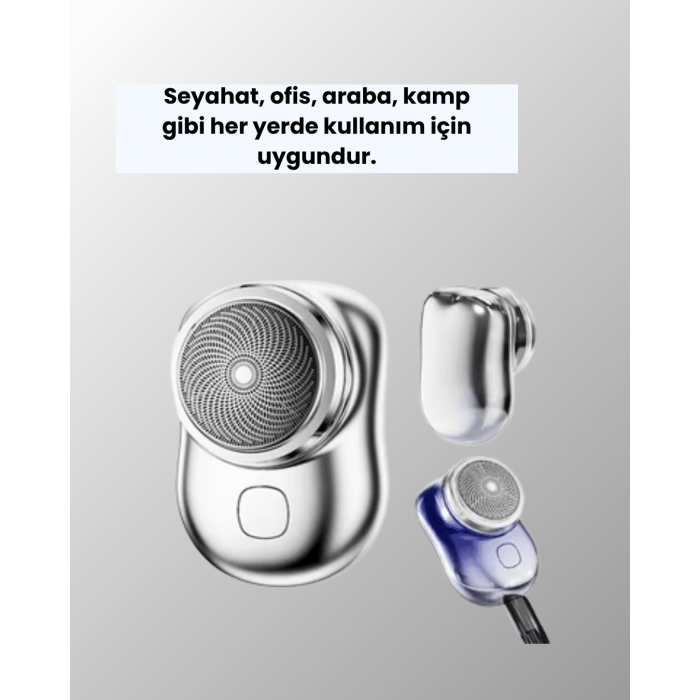 Mikro titreşim motorlu, düşük sesli, USB girişli tıraş makinesi