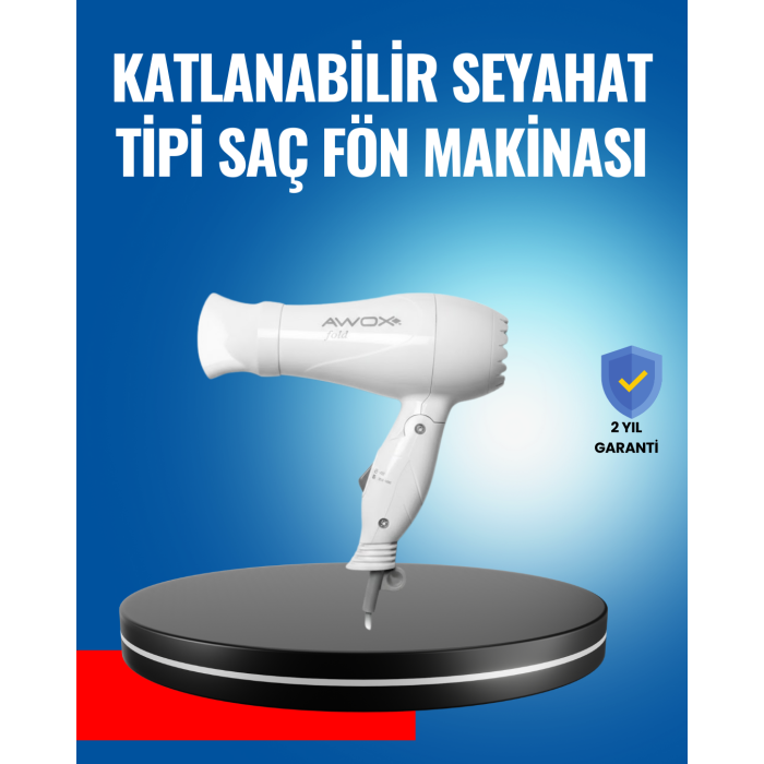 Çift Isı ve Hız Ayarlı Katlanabilir Saç Kurutma Makinesi