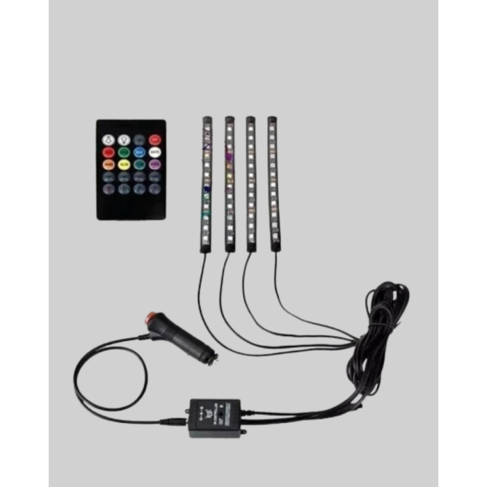 4 Parça RGB LED Araç İçi Aydınlatma Sistemi