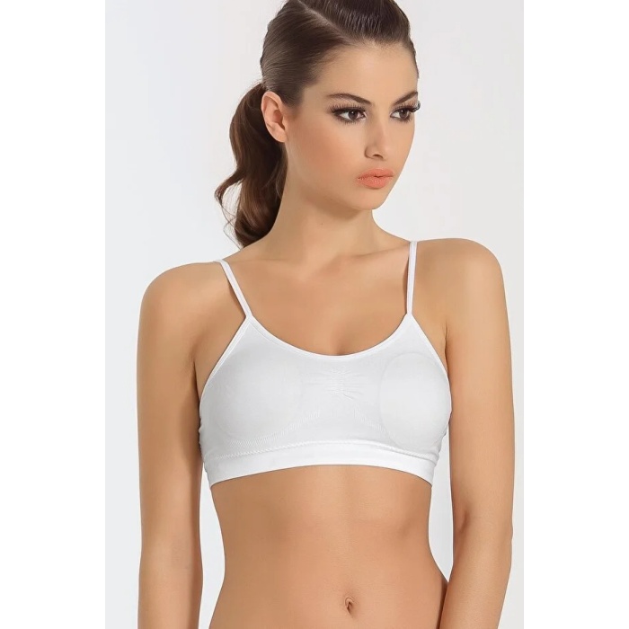 Kadın Ince Askılı Pedli Büstiyer Yarım Atlet Sütyen 3lü Set