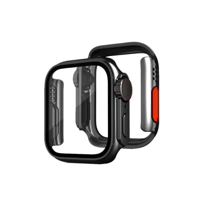 Newface Apple Watch 44mm Watch 49mm Kasa Dönüştürücü ve Ekran Koruyucu - Siyah