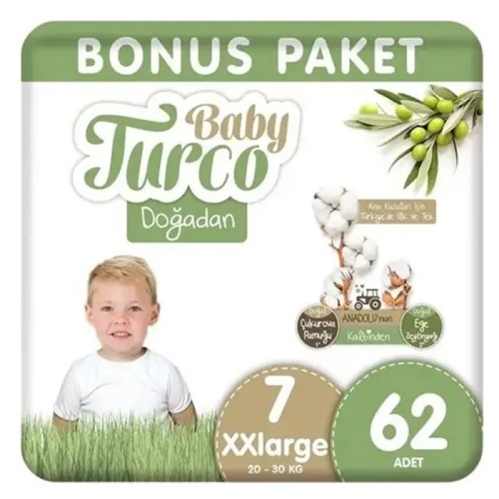 Doğadan Bebek Bezi Bonus Paket No:7 62 Adet