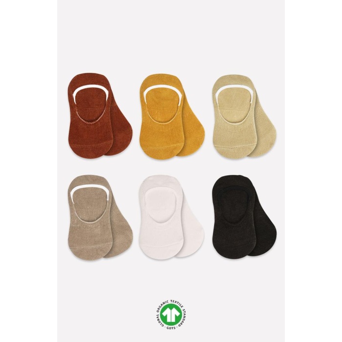 6Lı Mix Babet Çorap 30101 Toprak