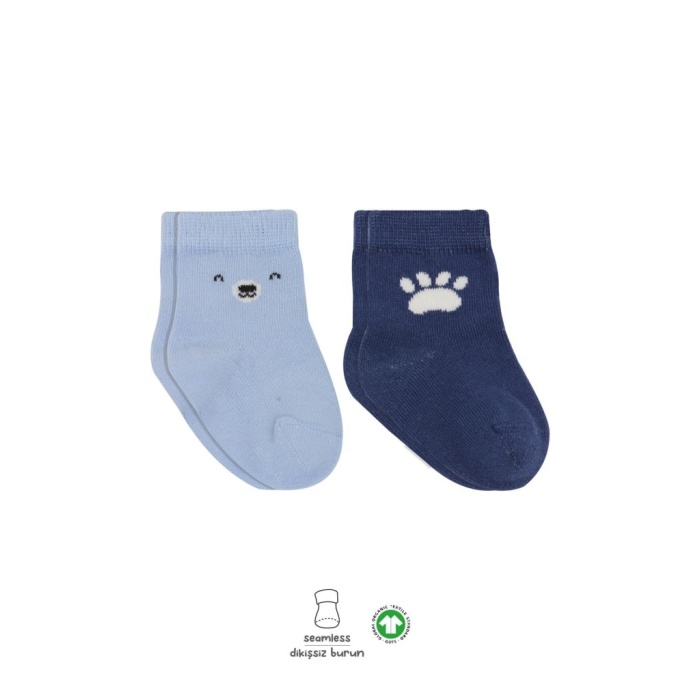 2Li Bear Penye Soket Çorap 10116 Mavi