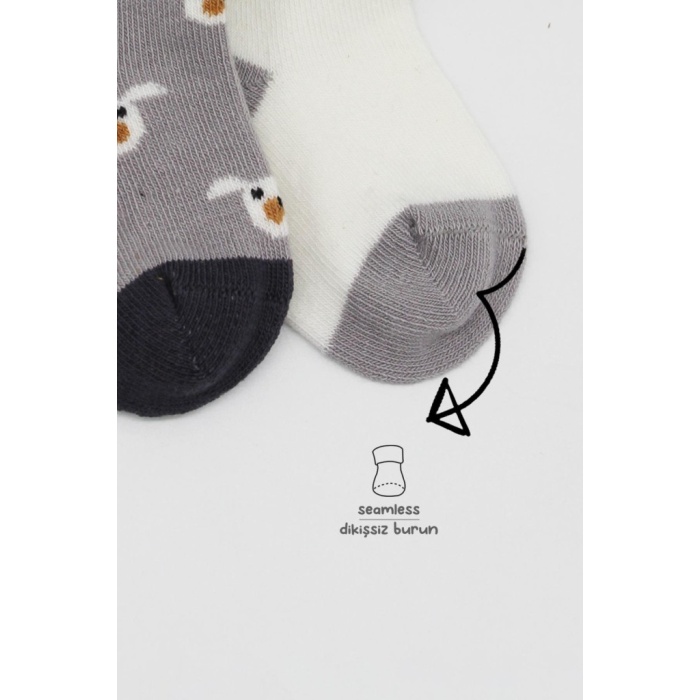 2Li Love Dog Penye Soket Çorap 10118 Gri