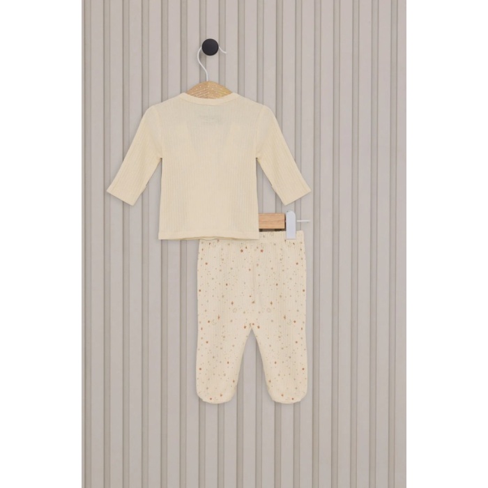 U.S.Polo Kız Bebek 5Li Zıbın Seti USB2107 Krem