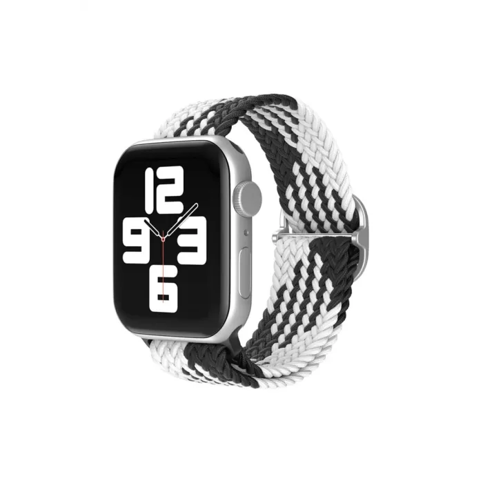 Newface Apple Watch 38mm Star Kordon - Siyah-Beyaz