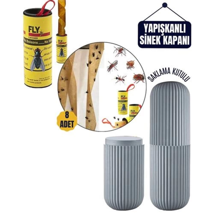 BFS 8 Adet Yapışkanlı Sinek Şeridi Korumalı Kutulu