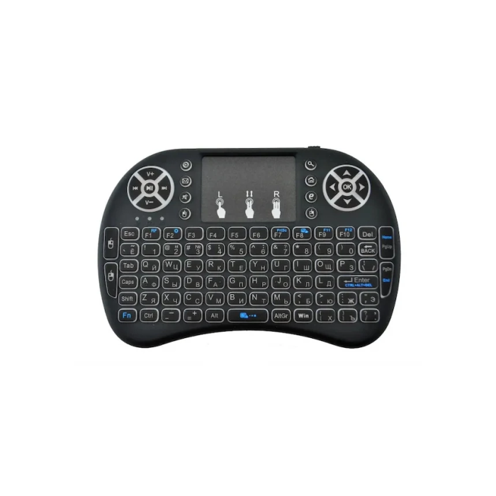 Smart Tv Box Ps3 Uyumlu Kablosuz Dokunmatik Işıklı Şarjlı Touchpadli Mini Q Klavye
