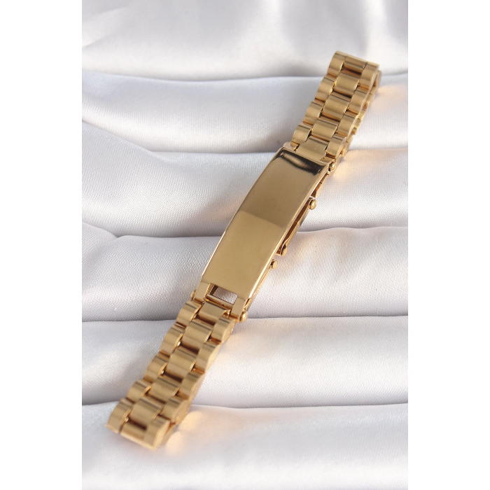 BFS 316L Çelik Gold Renk Zincir Künye Model Erkek Bileklik