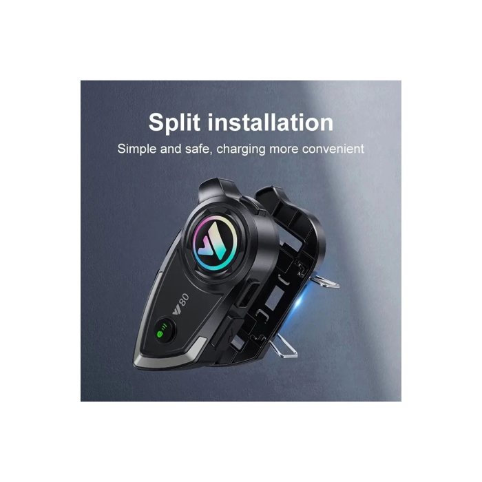 Y80 Motosiklet Kask Kulaklık Intercom Işıklı Motorsiklet Interkom