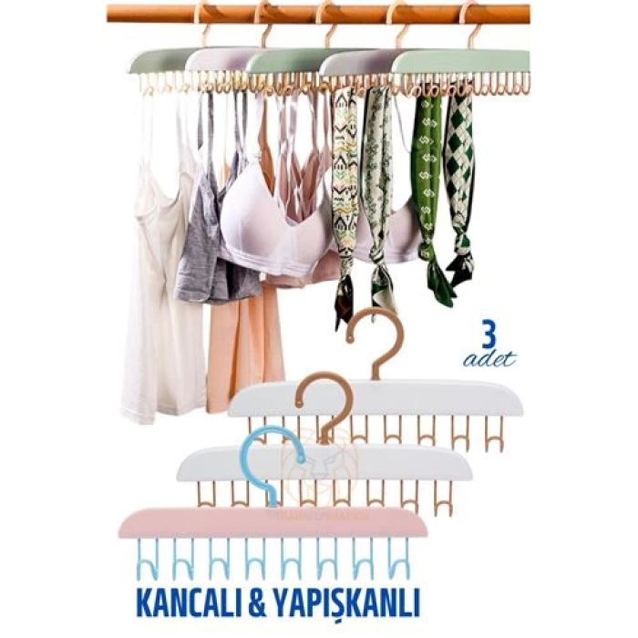 BFS 3 LÜ Sütyen Askısı Dolap İçi Şal Kravat Kemer Çanta Askısı
