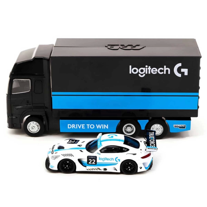 BFS   Tarmac Works 1:64 X Logitech Mercedes AMG GT3 Logitech G Race with Plastic Truck Packaging