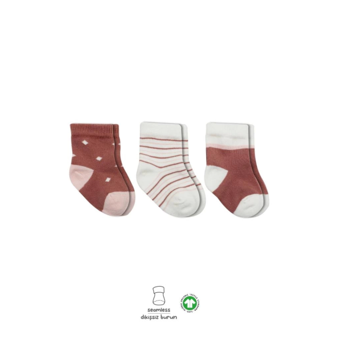BFS   Bistyle 3Lü Penye Kız Soket Çorap BS10112 Pudra
