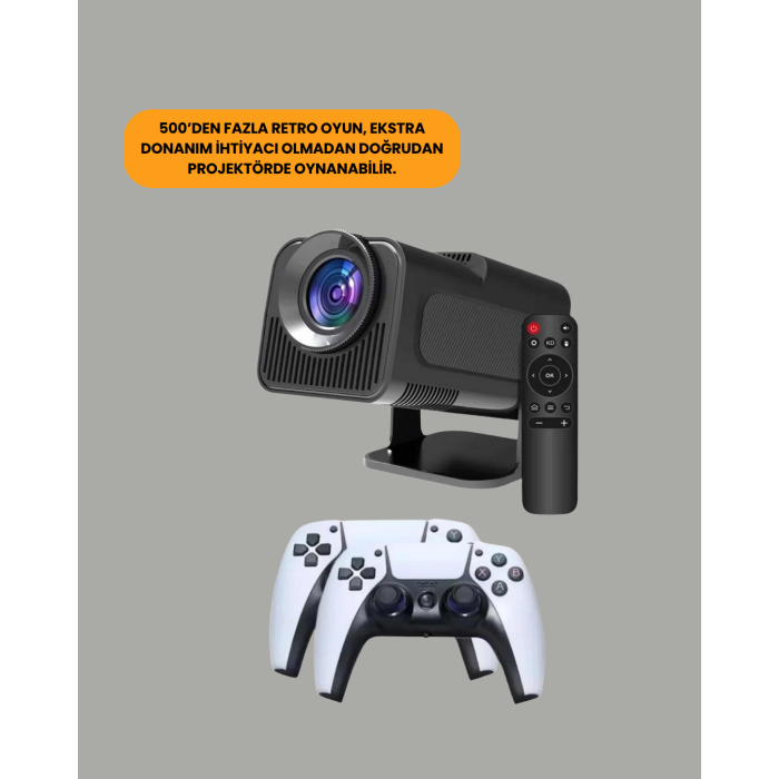 Taşınabilir Full HD Projektör - 1 GB RAM, 8 GB Hafıza