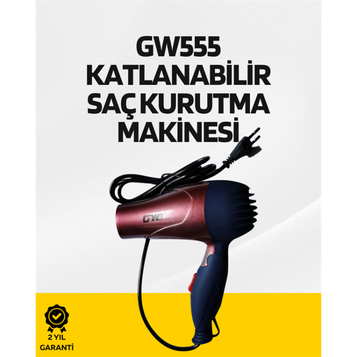 Seyahat Tipi Saç Kurutma Makinesi | 1500W Yüksek Performans, Katlanabilir ve Hafif Tasarım