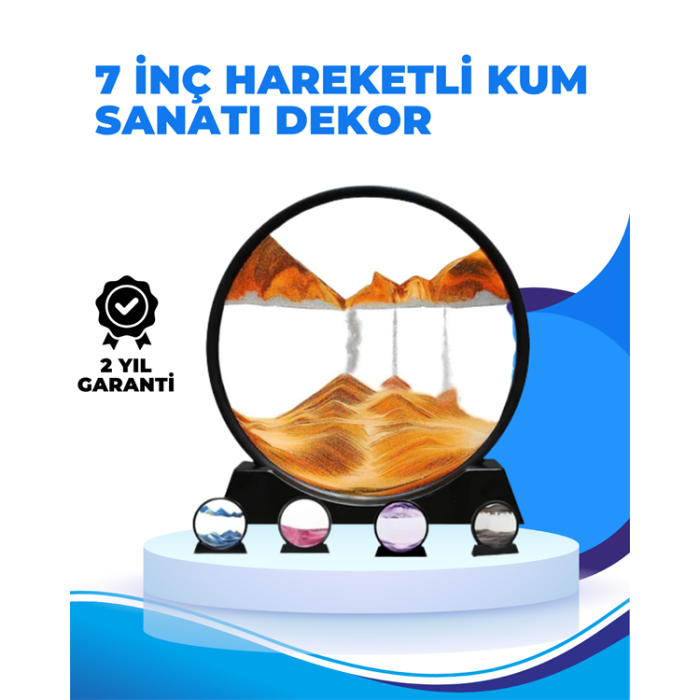 Döndürülebilir Dinamik Kum Tablosu – Stres Giderici, Yüksek Kaliteli Cam ve Doğal Kum ile Sanatsal Masa Dekoru