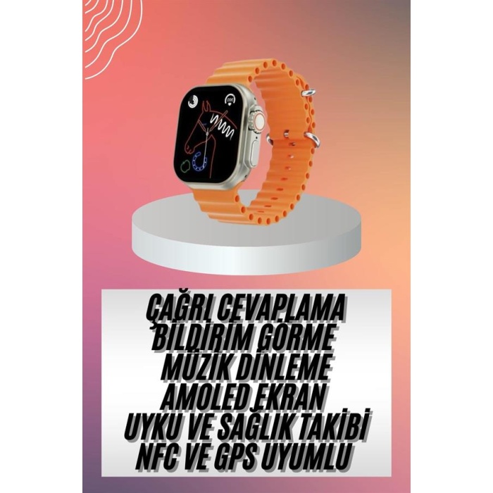 Akıllı Saat Ultra Android & İOS Uyumlu Arama Bildirim Özellikli