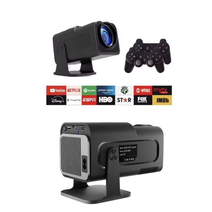 Çift Kollu Projeksiyon Taşınabilir Game Projektör Full Hd 1080P 4k Projeksiyon Gamepad