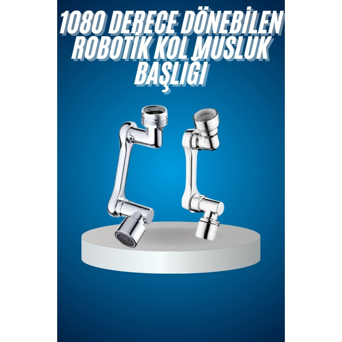 180 Derece Dönebilen Fonksiyonel Paslanmaz Çelik Robotik Kol Musluk Başlığı