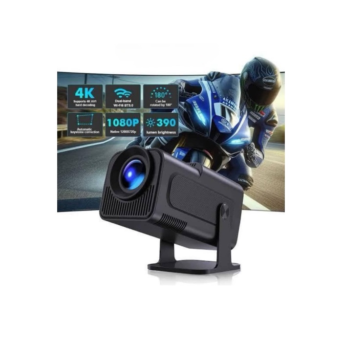 Android Projeksiyon Siyah Taşınabilir Sinema Projektörü 4k 1080p Ev Sineması Bluetooth