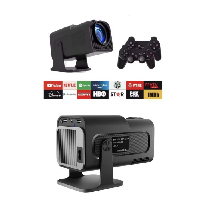 Çift Kollu Projeksiyon Taşınabilir Game Projektör Full Hd 1080P 4k Projeksiyon Gamepad
