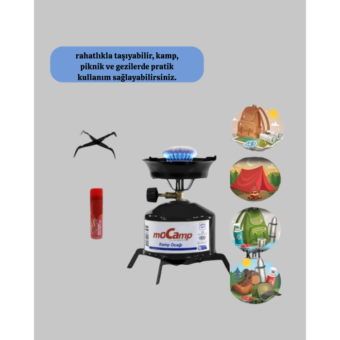 Outdoor Kamp Ocağı Seti Çakmak Gazlı Taşınabilir