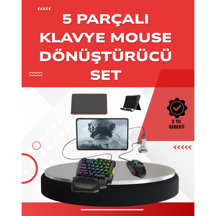 iOS Android Uyumlu Oyun Klavye Mouse Seti | Taşınabilir & Dayanıklı