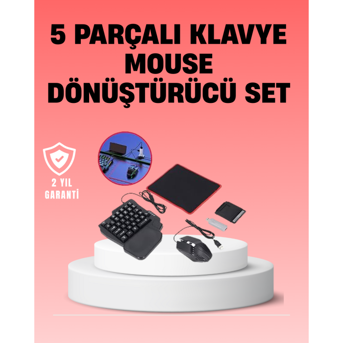 Mobil Oyuncu Aksesuar Seti | Kablosuz Düşük Gecikmeli Klavye & Mouse