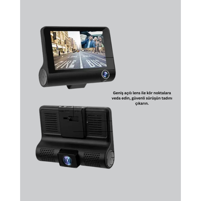 170° Geniş Açılı Araç Kamerası – 4.0” IPS Ekranlı Full HD DVR