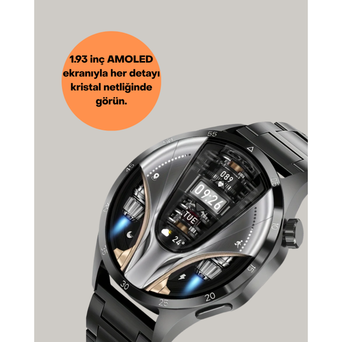 SW80 Akıllı Saat 1.93″ Ultra HD Ekran 700 mAh Batarya 3 Kordon