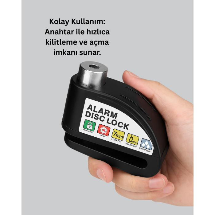 Disk Fren Kilidi Alarmlı Anti Hırsızlık Motosiklet Scooter Bisiklet