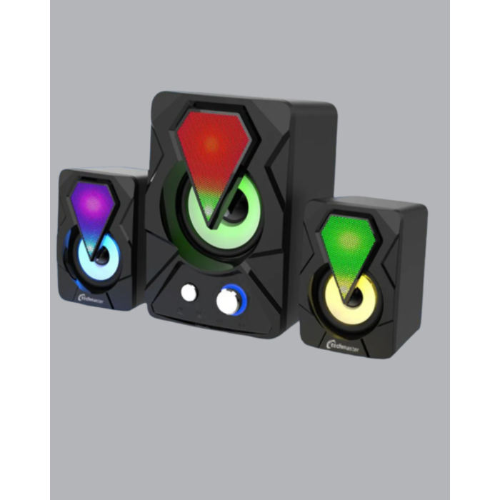 RGB LED Işıklı 2.1 USB Oyun Hoparlörü Derin Bas ve Net Ses