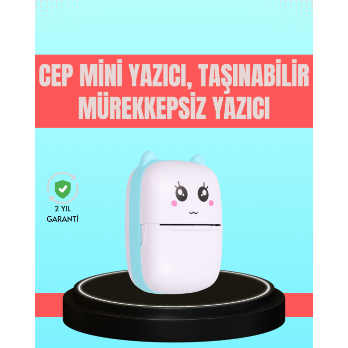 Bluetooth Bağlantılı Mini Termal Yazıcı Öğrenci ve Ofis İçin
