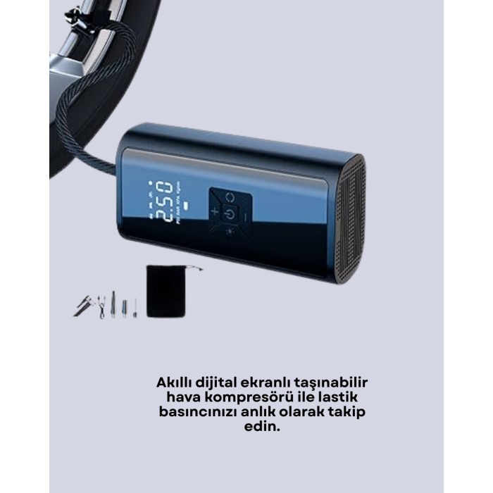 Bisiklet, Motosiklet ve Araçlar İçin Çok Amaçlı Hava Pompası